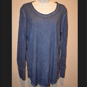 NWT $88 Sz XS Garbe Luxe Navy Long Sleeve T-Shirt